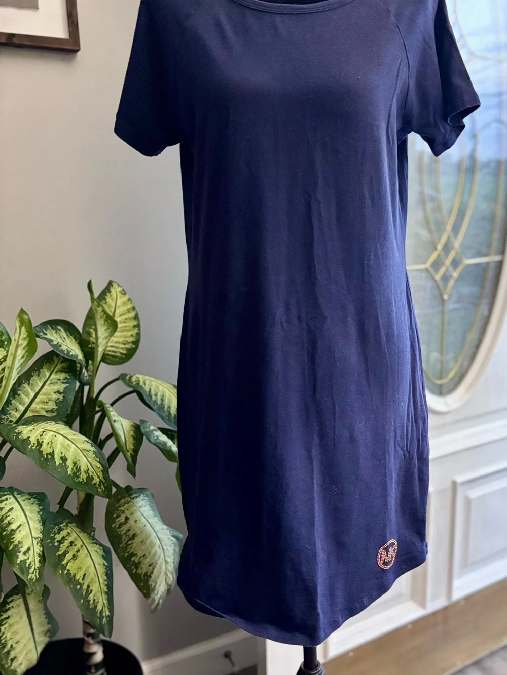 Classic Short-Sleeve Navy Dress